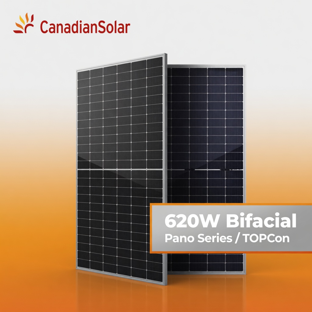 canadian solar 620w pano bifacial topcon solar panel
